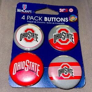 Ohio State Button Pins Set of 4. NIP